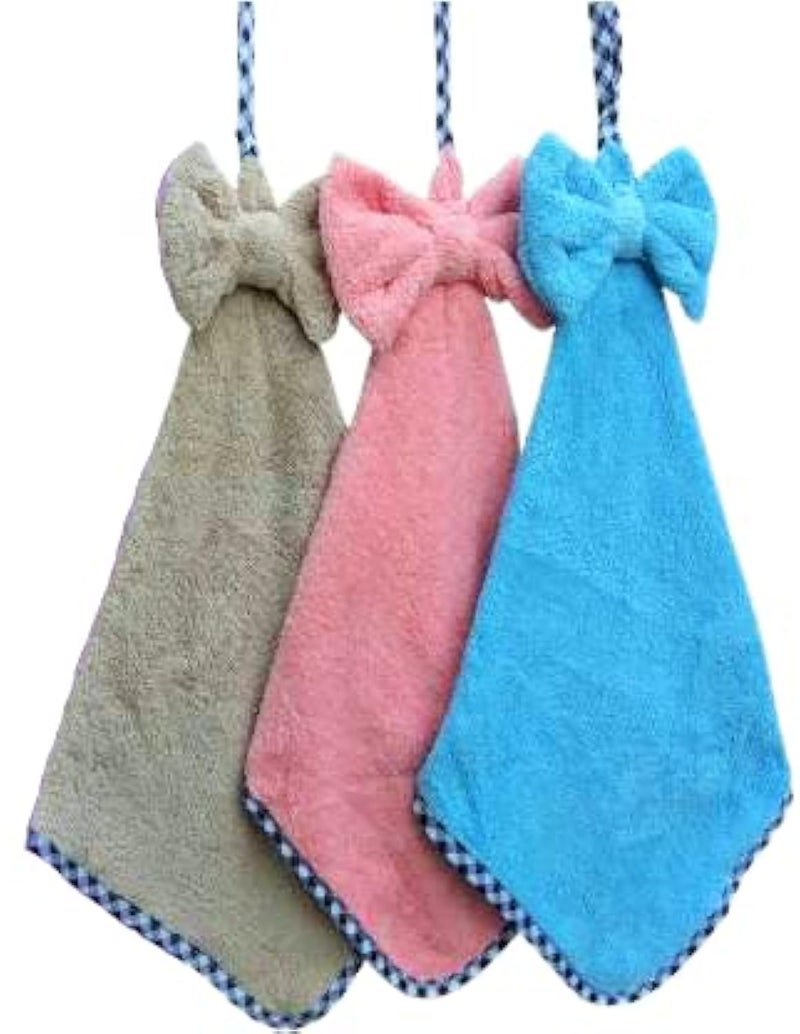 VRT- Microfiber Hanging Hand Towel for Wash Basin, Kitchen Basin 300 GSM (Pack of 3)