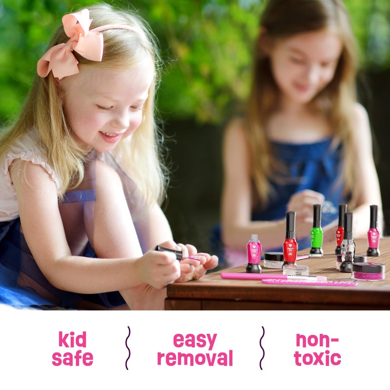 Pretty Me Nail Art Studio for Girls - Birthday Gift - Nail Polish Kit for Kids Ages 7-12 Years Old - Girl Gifts Ideas - Gift Set - Girly Stuff - Polish, Pens, Glitter, Stickers, Gems, Filer - 8 9 10 11 12 Year - Image 3