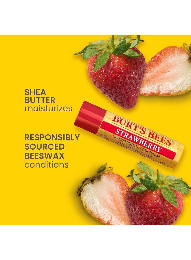 Burt's Bees Lip Balm - Strawberry, Lip Moisturizer With Responsibly Sourced Beeswax, Tint-Free, Natural Origin Conditioning Treatment, 2 Tubes, 0.15 oz. - Image 5