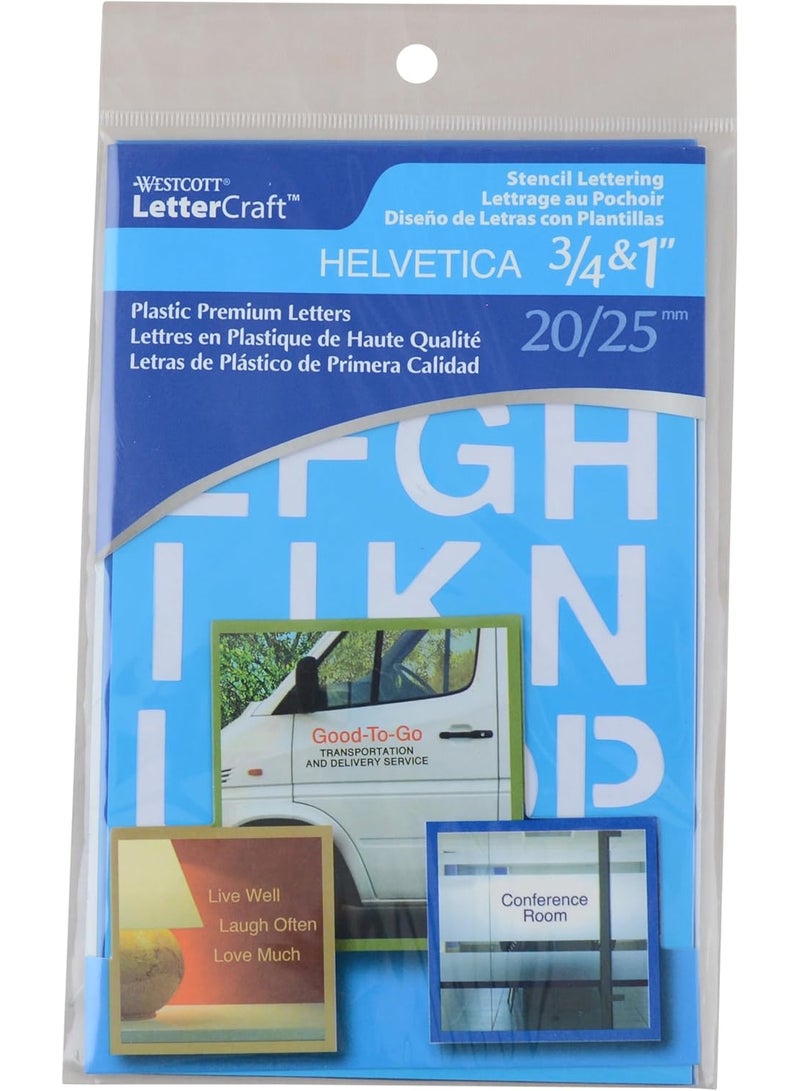 Westcott LetterCraft Stencil, Helvetica Font, 3/4-Inch and 1-Inch Characters (SH134/15844) - Image 5