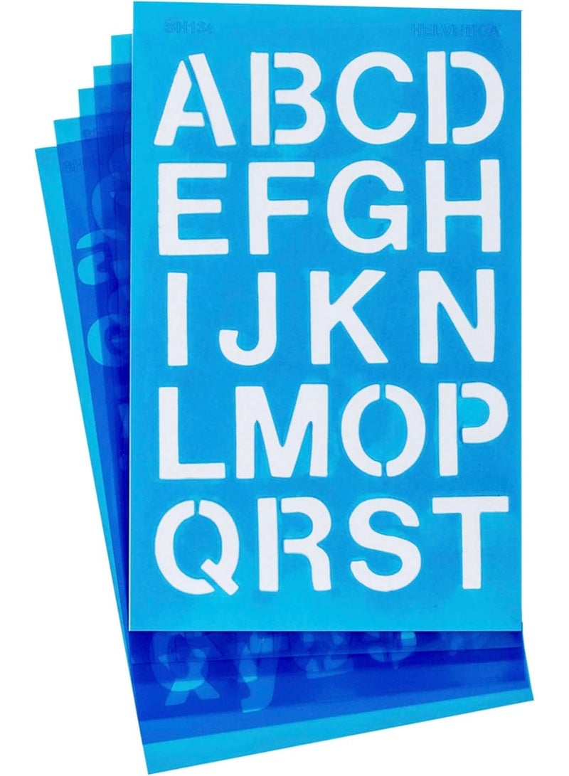 Westcott LetterCraft Stencil, Helvetica Font, 3/4-Inch and 1-Inch Characters (SH134/15844) - Image 1