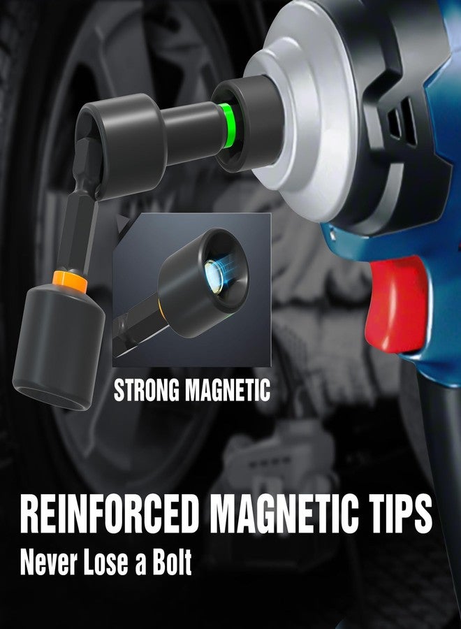 XOOL 36PCS Magnetic Nut Driver Set, Metric and SAE Nut Driver Set for 1/4" Quick-Change Hex Shank, Impact Drill Driver Bit Set with Storage Bag - Image 4