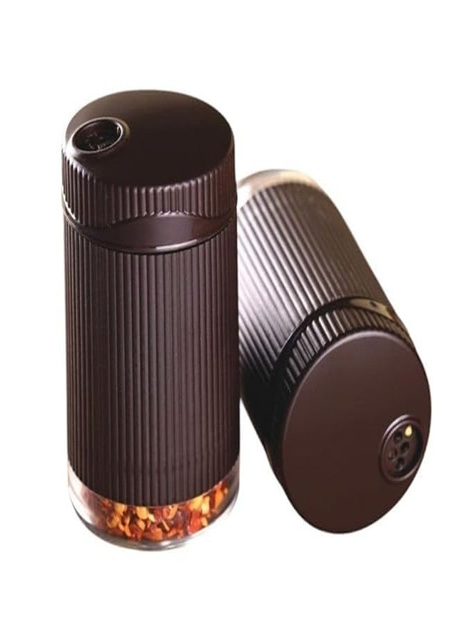 NOBILEA طقم ملح وفلفل من نوبيليا - طقم مطحنة ملح وفلفل بلاستيكي، موزع توابل ماسالا قابل للتعديل، طقم ملح وفلفل قابل لإعادة التعبئة، مرشّة توابل غير قابلة للكسر للمطبخ، طاولة الطعام، المطعم - Image 1