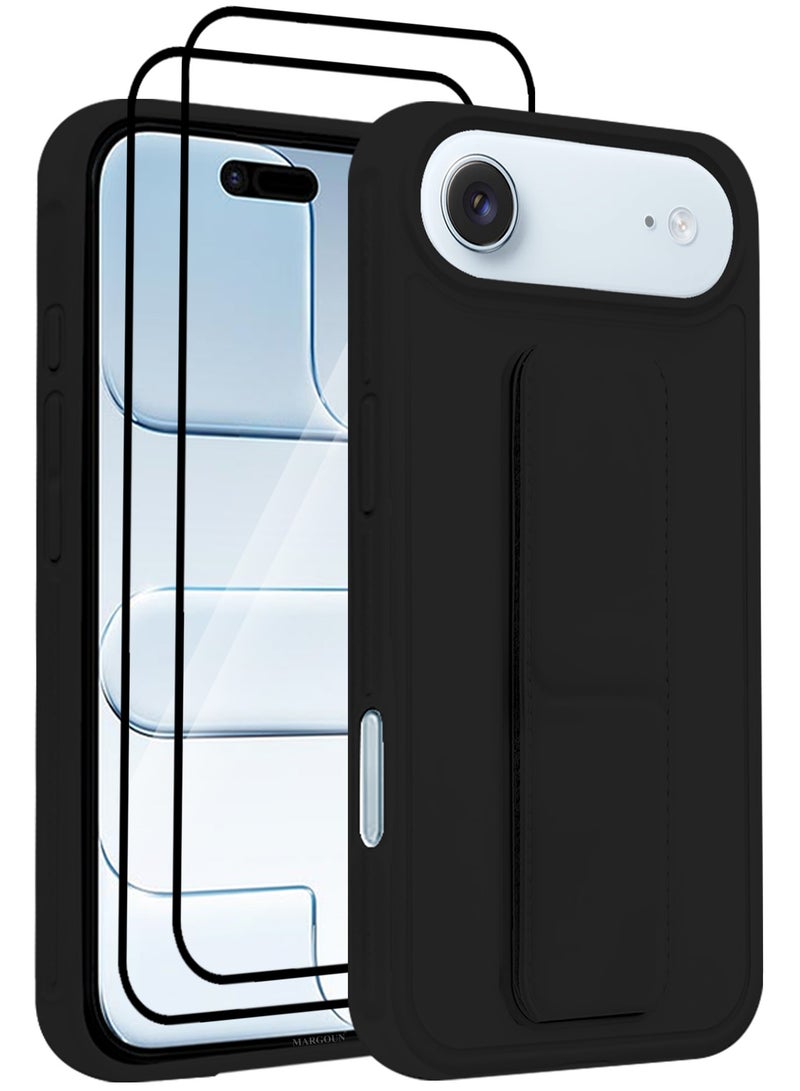CATANES 3 Packs Premium PU Leather Case for iPhone 17 Air with Stand Function Shockproof and Anti Scratch Finger Grip with Two 3D Screen Protector - Image 1