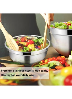 TeamFar TeamFar Mixing Bowls, 4.5/3/1.5/1/0.7 QT, Stainless Steel Metal Nesting Salad Bowl with Lid Set of 5, Ideal for Prepping Serving, Healthy & Sturdy, Airtight Lid & Easy Clean, Multi-Color  - Image 4