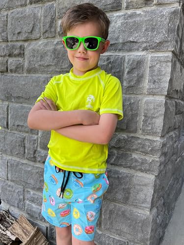 Cozople Boys Swimming Trunks with Boxer Brief Liner Donut Graphic Compression Bathing Suit for Teens Summer UPF50+ Quick Dry Swim Beach Board Shorts Size 10 - Image 2