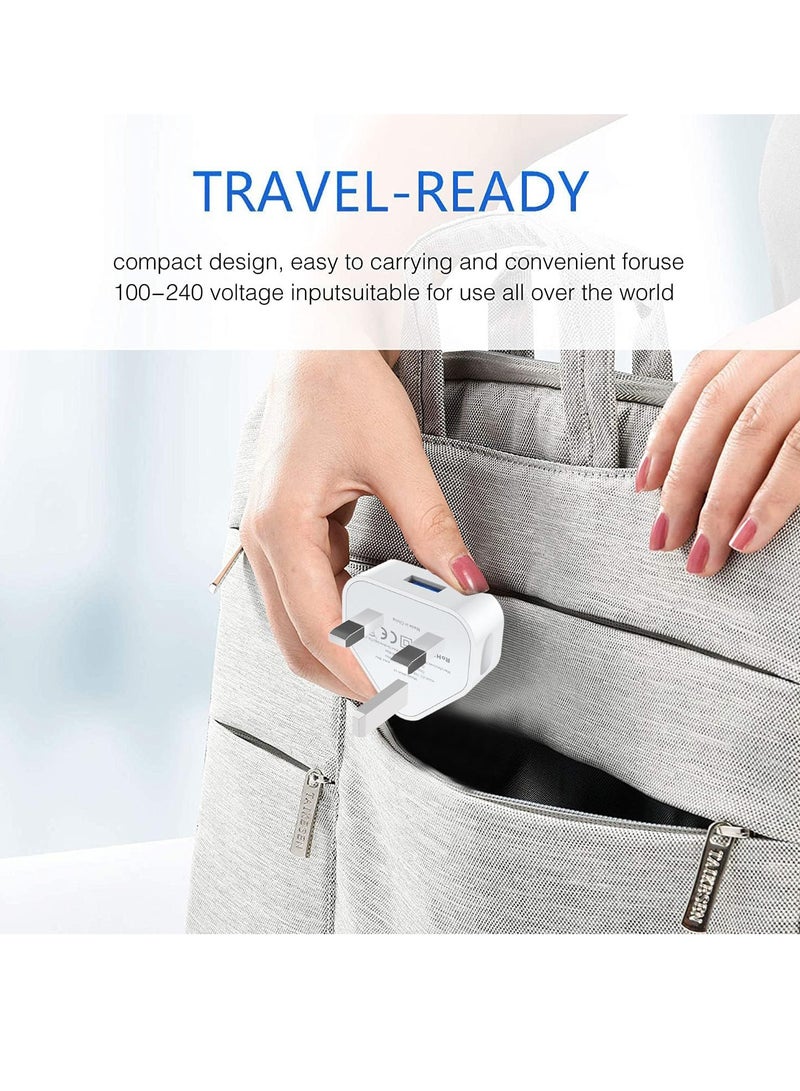 GUDOO شاحن حائط USB بمقبس بريطاني ثلاثي الأرجل، محول شحن جداري مدمج بقدرة 5V/1AMP/5W قديم، مناسب لشحن iPhone 11/11 Pro/10/Xs/XS Max/XR/X/8/7/6 Plus/5/5S/iPad، وأجهزة Samsung وMP3. - Image 2