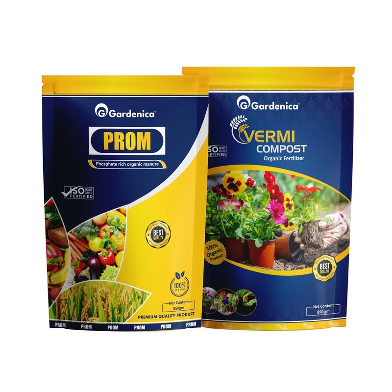 Gardenica Phosphorus and Vermicompost Organic Fertilizer For Nutrient Rich Food for Plants And l Supernatural Nutritional Source for Fruiting and Flowering in Plants - Image 1