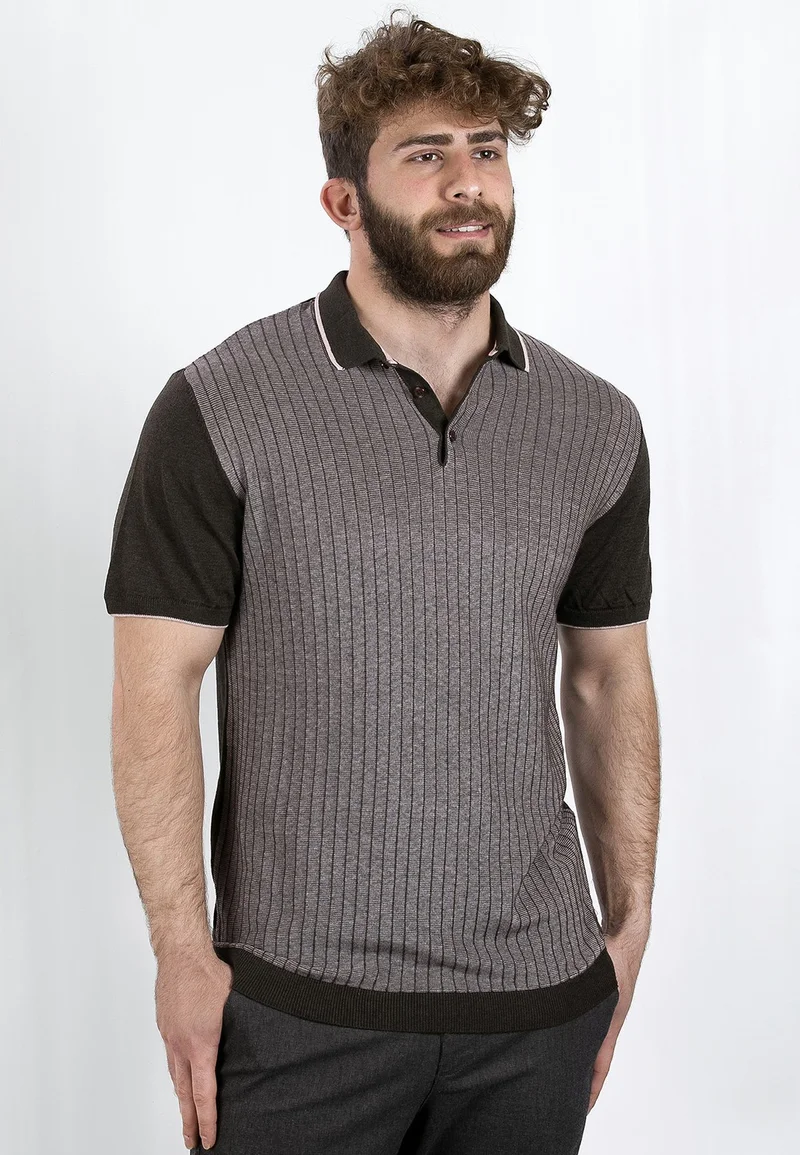 Alexander Gardi Alexander Gardı Knitwear Polo Neck T-Shirt, Brown (Ag504602) Brown M