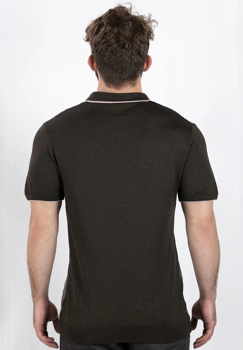 Alexander Gardi Alexander Gardı Knitwear Polo Neck T-Shirt, Brown (Ag504602) Brown M
