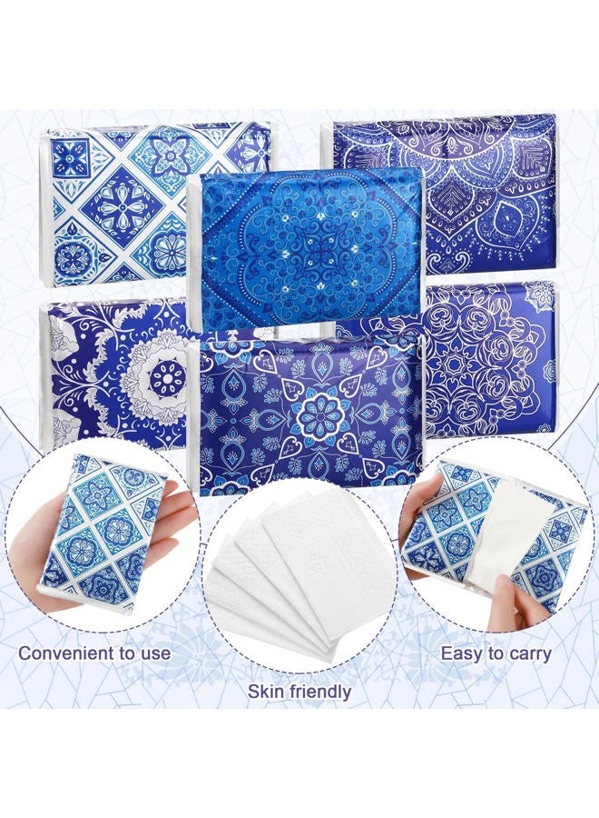 Geyee 24 Packs Travel Size Tissue Pocket Slim Pack Facial 3 Ply Wallet Size Pocket Tissues for Travel Wedding Party Favors, 6 Styles(Geometric Flower)  - Image 3