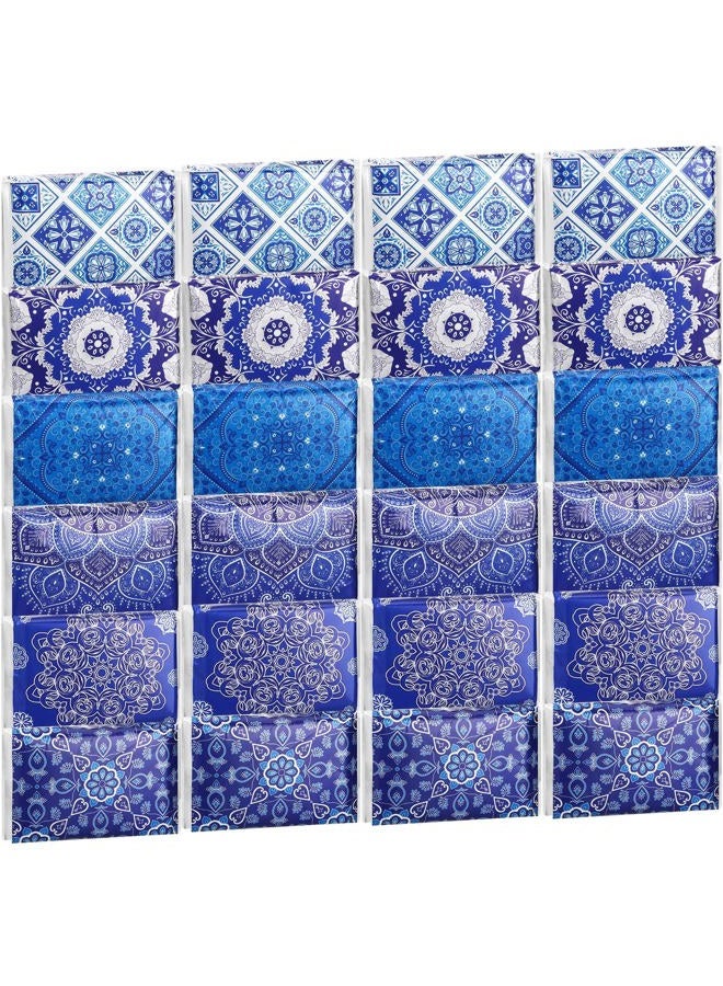 Geyee 24 Packs Travel Size Tissue Pocket Slim Pack Facial 3 Ply Wallet Size Pocket Tissues for Travel Wedding Party Favors, 6 Styles(Geometric Flower)  - Image 1