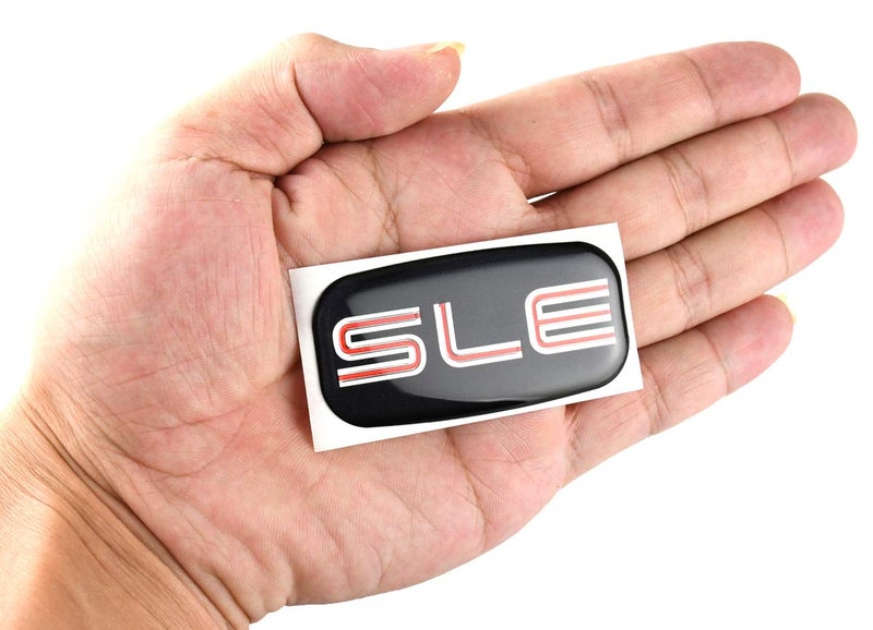 CDD SLE Nameplate Emblem 3D Badge Replacement for GMC Chevrolet Sierra Suburban Yukon 1500 2500 3500 15036134 (Chrome/Red) - Image 1