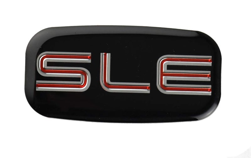 CDD SLE Nameplate Emblem 3D Badge Replacement for GMC Chevrolet Sierra Suburban Yukon 1500 2500 3500 15036134 (Chrome/Red) - Image 3