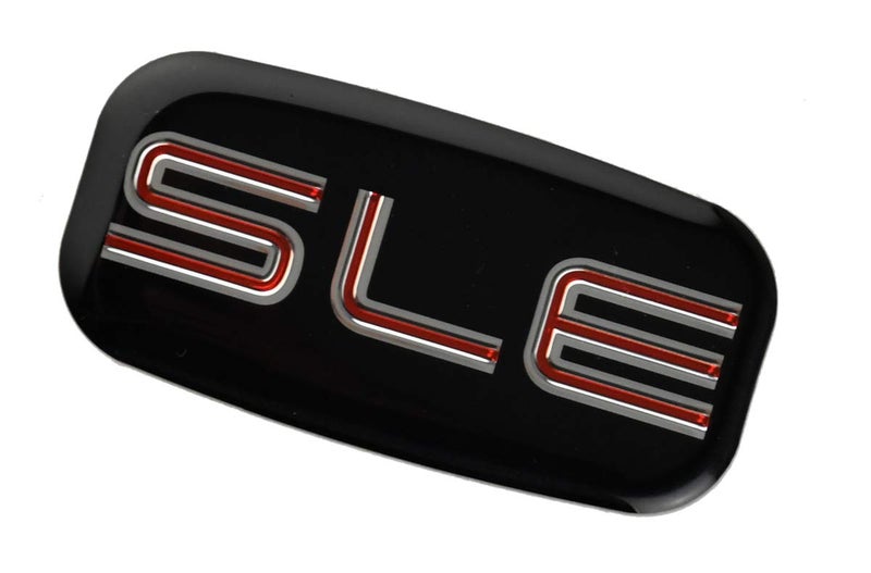 CDD SLE Nameplate Emblem 3D Badge Replacement for GMC Chevrolet Sierra Suburban Yukon 1500 2500 3500 15036134 (Chrome/Red) - Image 4