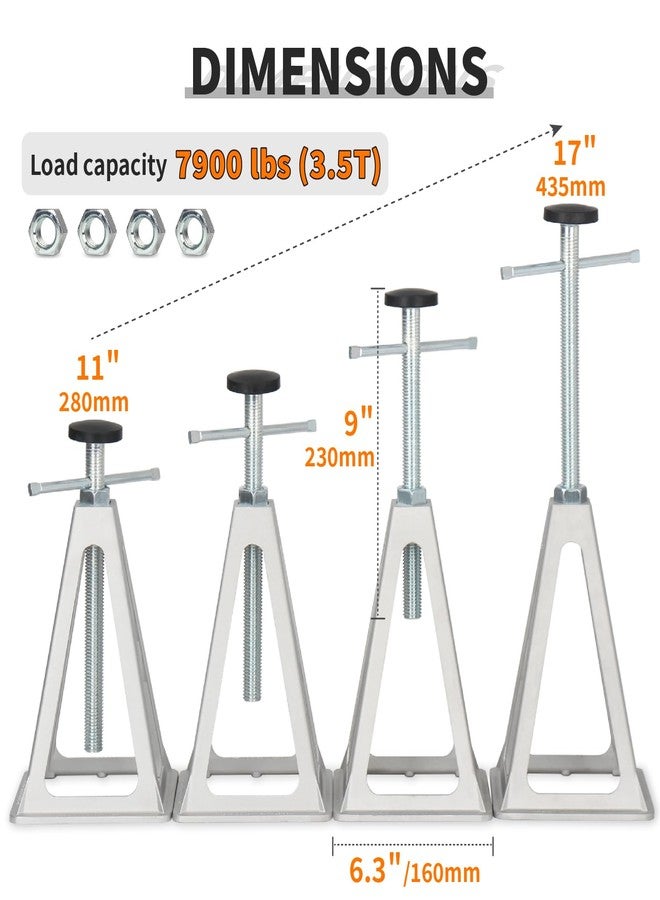 OULEME RV Stabilizer Jacks with Additional Screw Nuts and Cushion Rubber Mats 4 Pack - Image 2