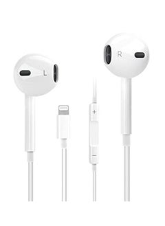 "Wired Earphones for iPhone 7/8 Plus, X/XR/XS Max, 11, and 12 Pro Max - White"