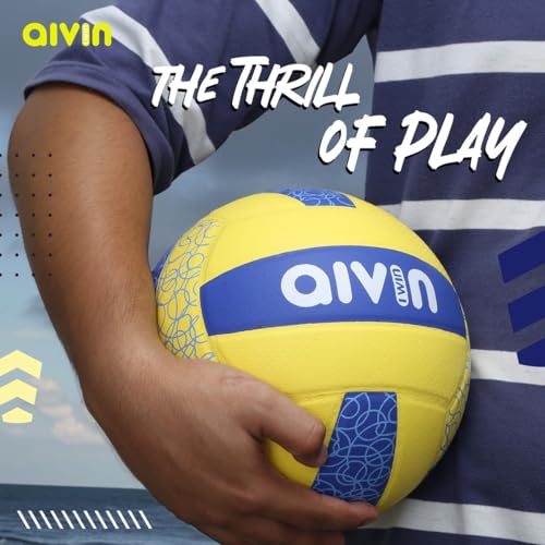 AIVIN Spectre Volleyball,Volleyball Game, for Match Ball, Training Ball, Indoor, Outdoor Ball, Durable for Practice, Waterproof and Suitable for All Surface, 18 Panel, (Yellow) Size-4 - Image 3