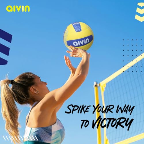 AIVIN Spectre Volleyball,Volleyball Game, for Match Ball, Training Ball, Indoor, Outdoor Ball, Durable for Practice, Waterproof and Suitable for All Surface, 18 Panel, (Yellow) Size-4 - Image 5