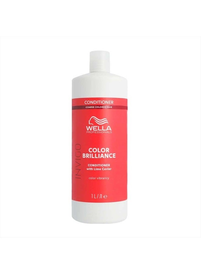 Wella Professionals بلسم إنفيغو كولور بريلينس للشعر الخشن - بلسم حماية اللون الملسّ للشعر الكثيف والملون - مع فيتامين E ومضادات الأكسدة - 1 لتر
