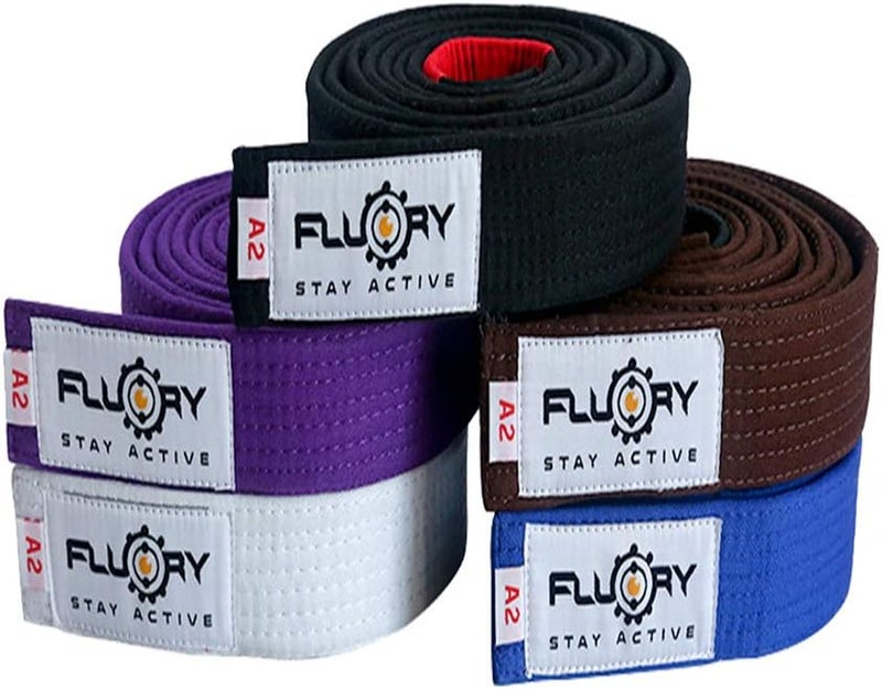 FLUORY Premium Cotton Brazilian Jiu Jitsu BJJ Belt for Adult, Made of 100% Cotton, IBJJF Competition Approved - Image 1