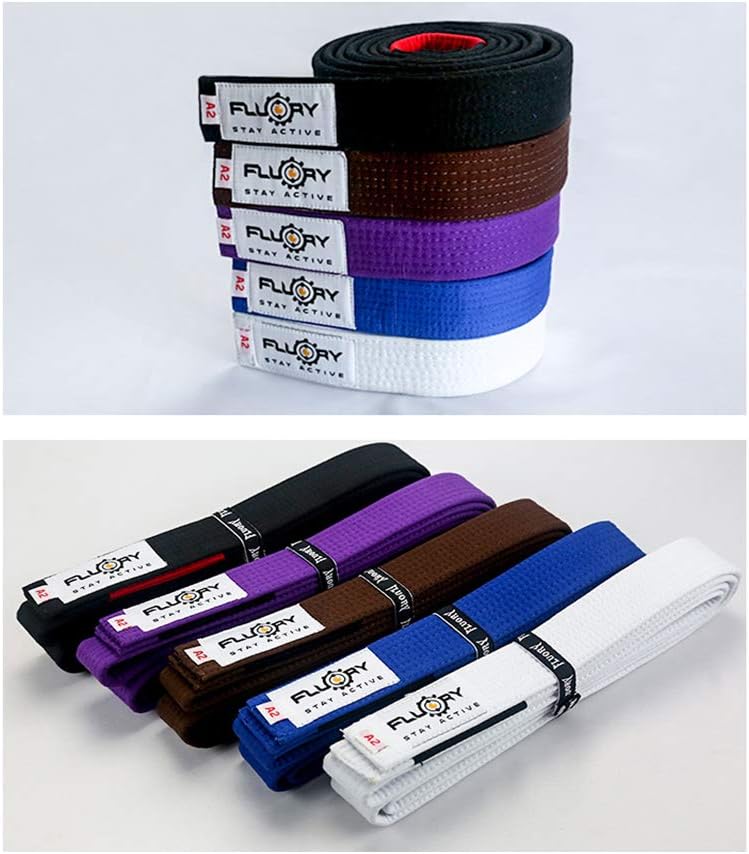 FLUORY Premium Cotton Brazilian Jiu Jitsu BJJ Belt for Adult, Made of 100% Cotton, IBJJF Competition Approved - Image 4