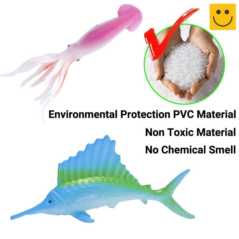 Kimicare Ocean Sea Animals Figures, 60 Pack Mini Plastic Deep Underwater Life Creatures Set, STEM Educational Shower Bath Toys Gift for Baby Toddler Cupcake Toppers Party Supplies with Turtle Octopus Shark - Image 5