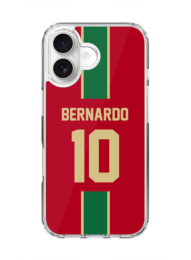 Stylizedd Classic Clear MagSafe Case for iPhone 17 , Hybrid Soft Case Flexible Edges Anti Drop TPU PC Gel Thin Transparent Cover [ Designed for iPhone 17 ] - Football Team - Portugal, Player Name - Bernardo