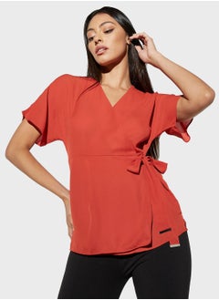 Surplice Neck Wrap Top