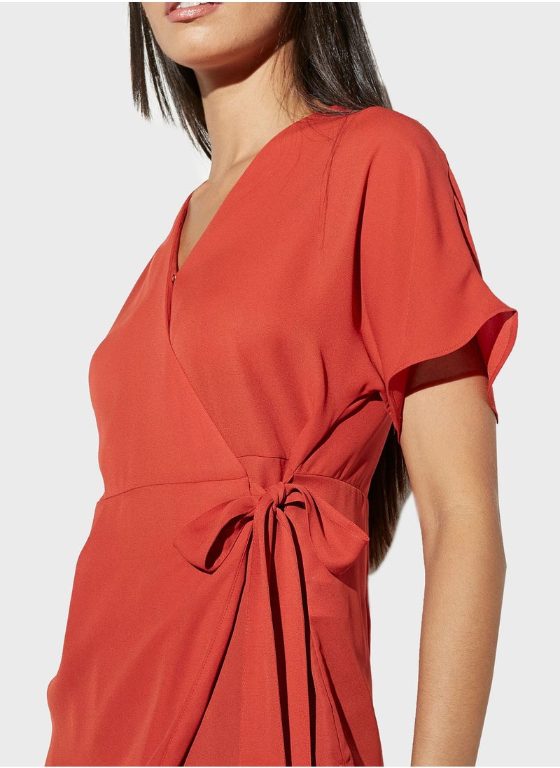 Iconic - Surplice Neck Wrap Top - Image 1