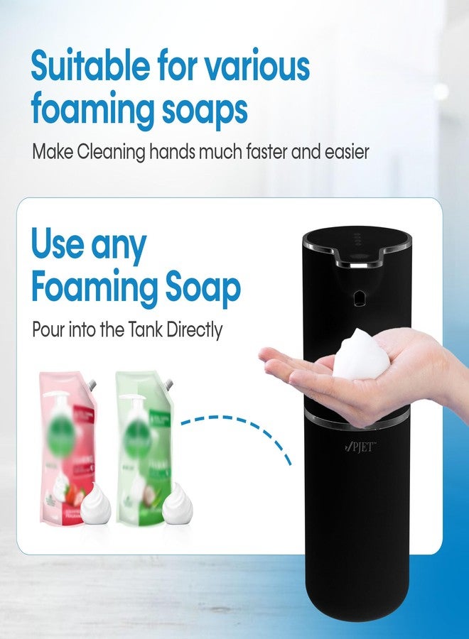 PJET Automatic Hand Wash Dispensers | 350ml Plastic Sensor White Automatic Soap Dispenser for Wash Basin | USB Rechargeable Automatic Hand Wash Dispensers for Bathroom, Kitchen & Office (Black) - Image 4