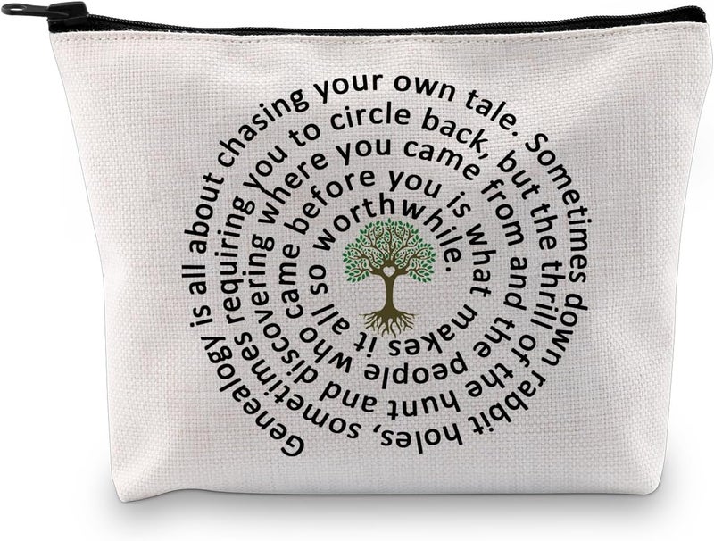 G2TUP Genealogy Lover Gift Genealogist Makeup Bag Family Historian Cosmetic Bag Family Researcher Gift (Genealogist MB)