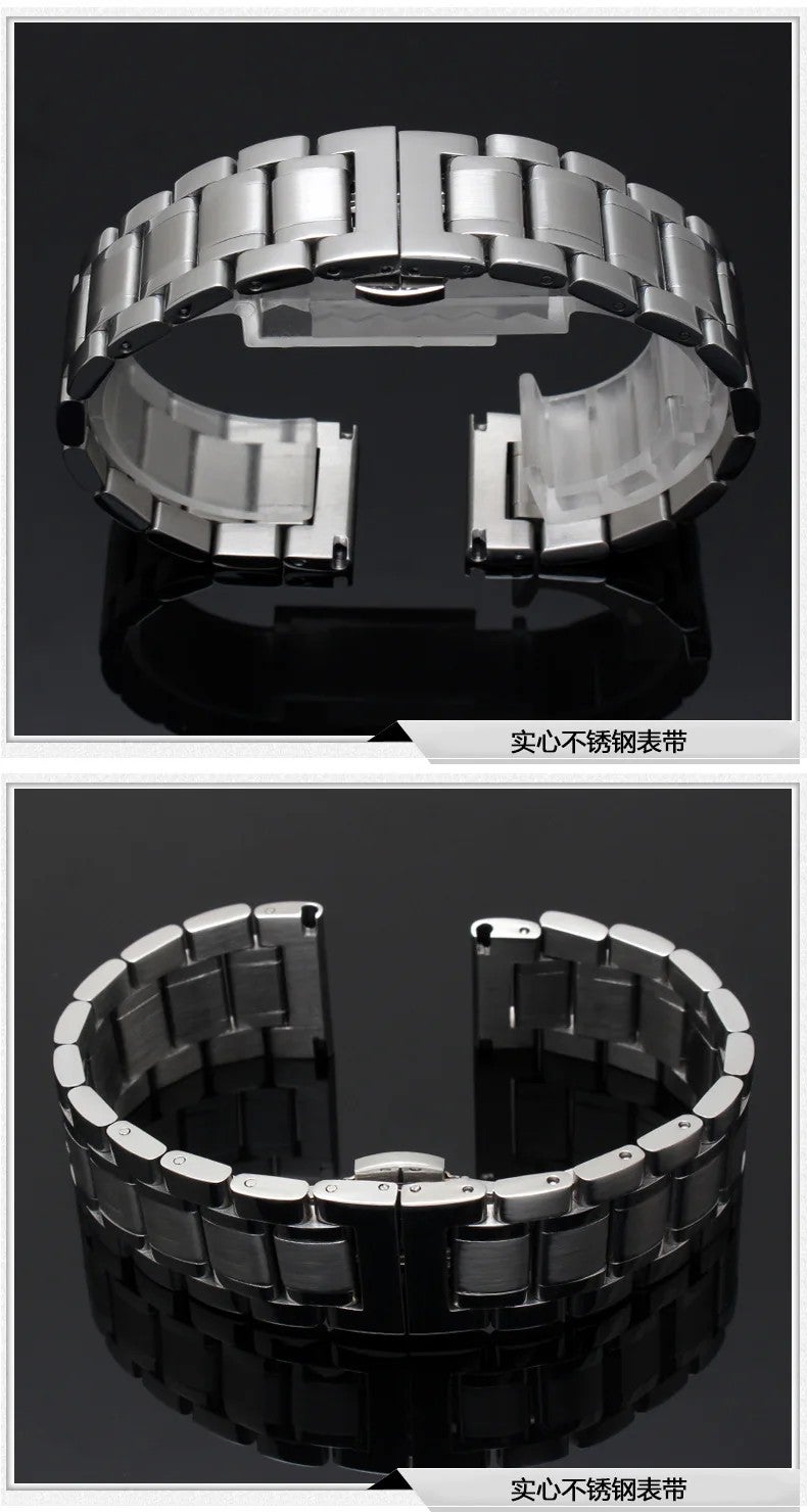 Bluejw 12-26mm Interchangeable Stainless Steel Watch Strap with Five Beads Curved End – Replace Your Watch Band Easily, Durable Metal Bracelet for Men and Women - Image 4