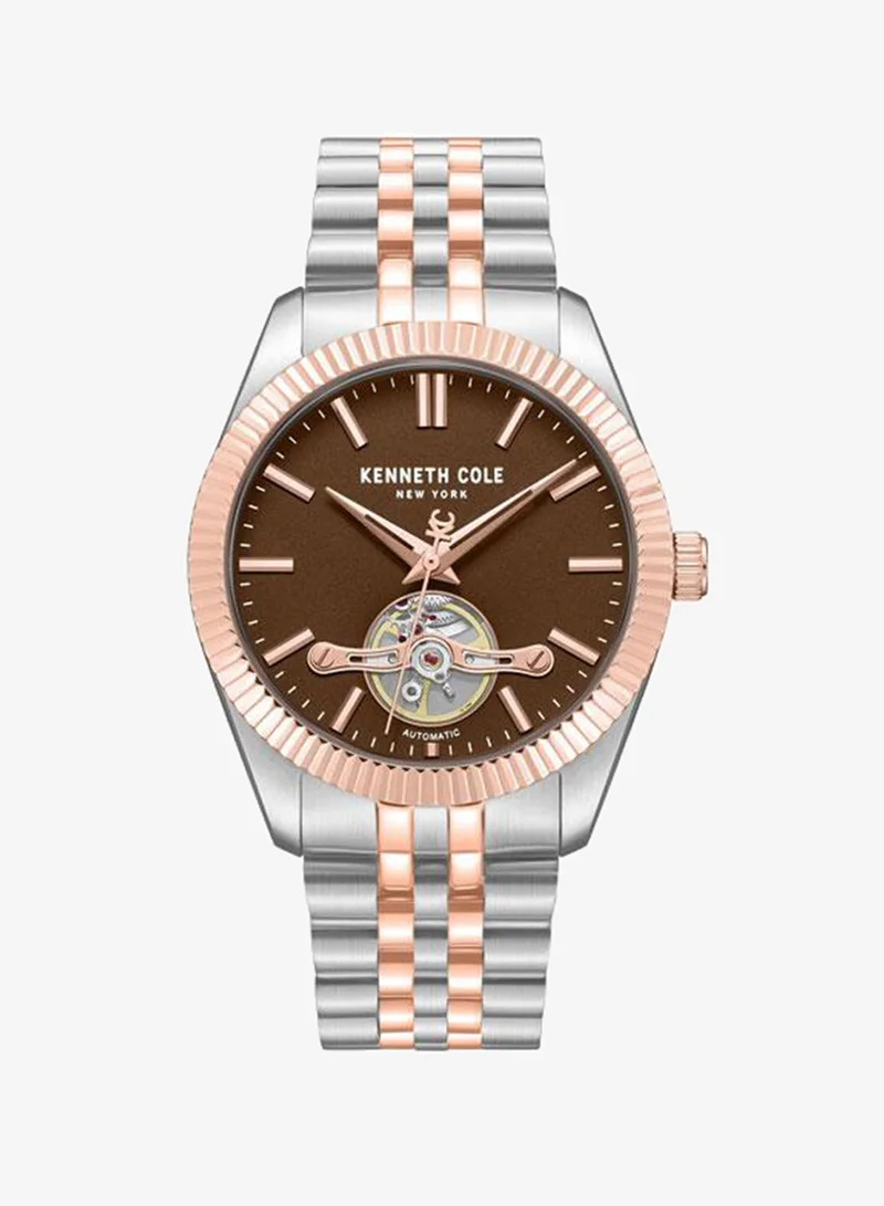 Kenneth Cole New York Bryant Park Men's 43mm Automatic Watch with Brown Dial & Two-tone Stainless Steel Bracelet