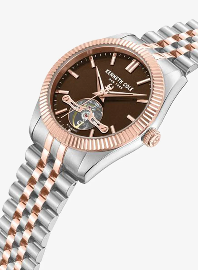 Kenneth Cole New York Bryant Park Men's 43mm Automatic Watch with Brown Dial & Two-tone Stainless Steel Bracelet