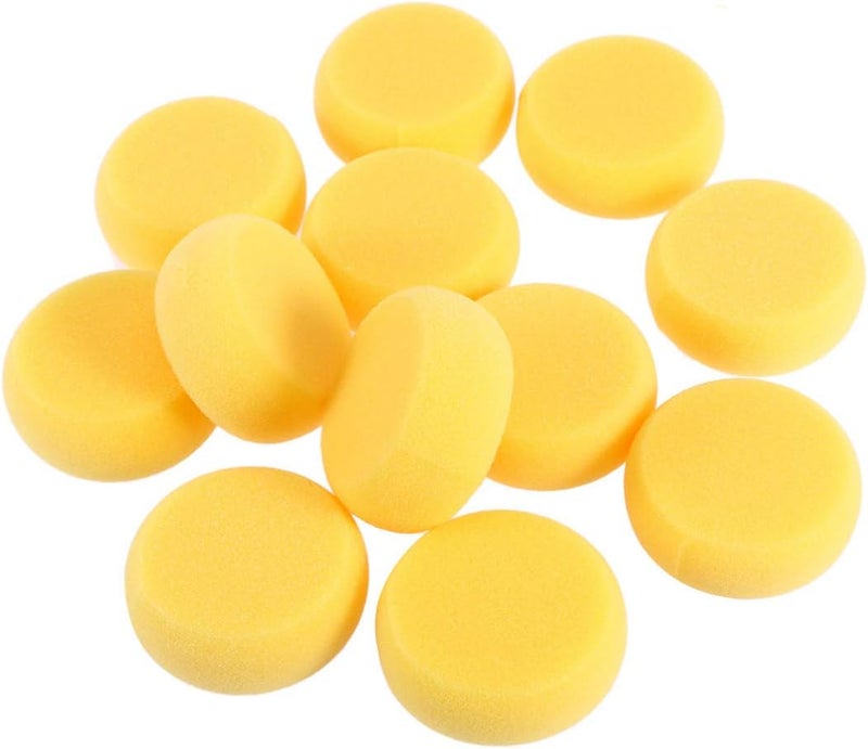 klarako 12pcs Artist Sponges for Acrylic Painting Pottery Tools and Supplies Yellow Sponge Round Yellow Sponges Bulk Yellow Cupcake Liners Yellow Craft Sponge Clay Tools Child Dye Corundum - Image 1