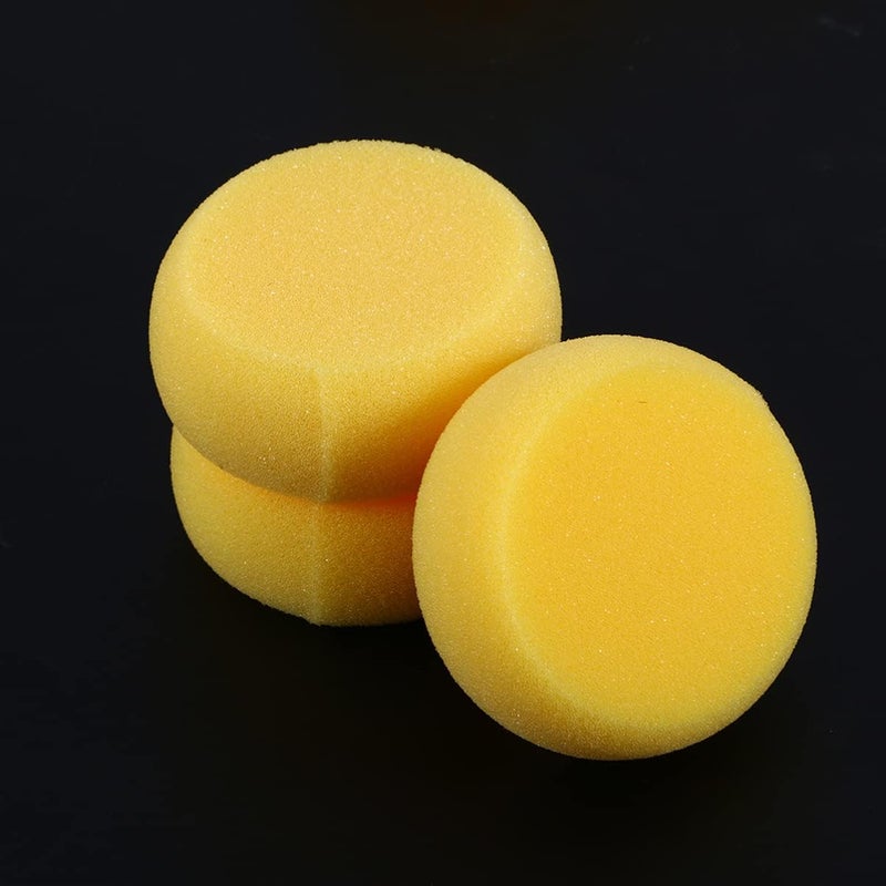 klarako 12pcs Artist Sponges for Acrylic Painting Pottery Tools and Supplies Yellow Sponge Round Yellow Sponges Bulk Yellow Cupcake Liners Yellow Craft Sponge Clay Tools Child Dye Corundum - Image 5