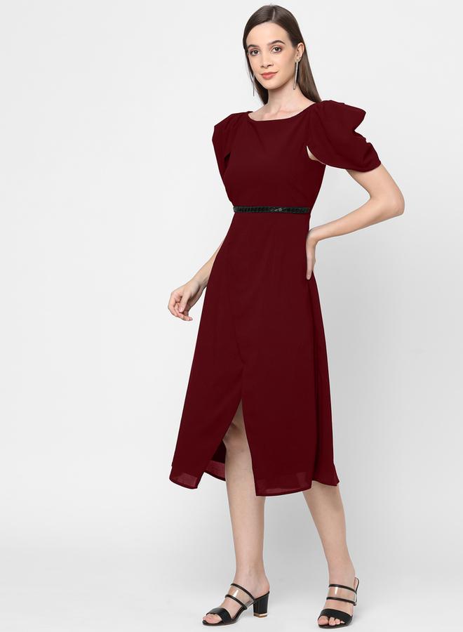 Mish Maroon Tulip Dress  - Image 3