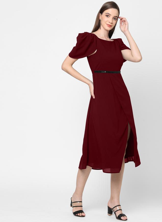 Mish Maroon Tulip Dress  - Image 4
