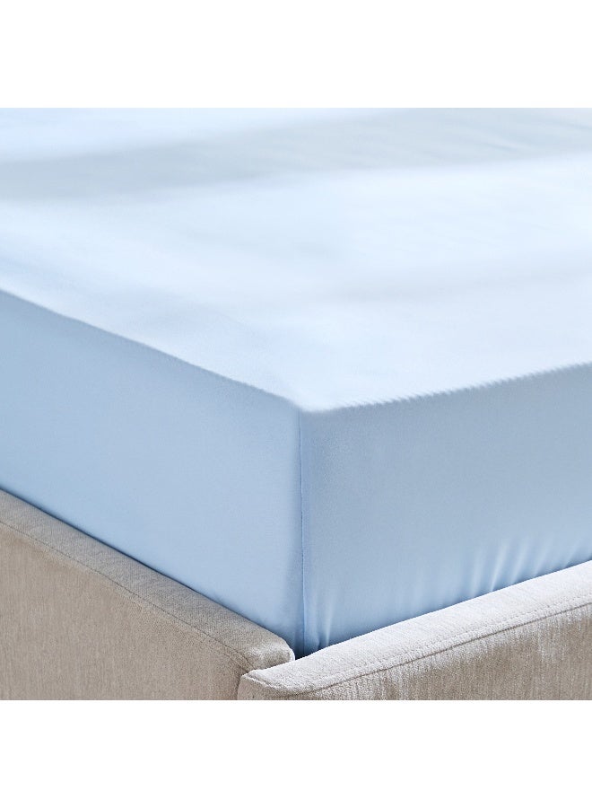 Home Box Derby Solid Microfiber Twin Fitted Sheet - 120x200+25 cm - Image 1