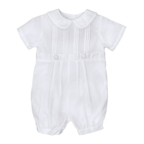 Petit Ami Baby Boys' Pique Christening Knicker with Hat, 9 Months, White - Image 1