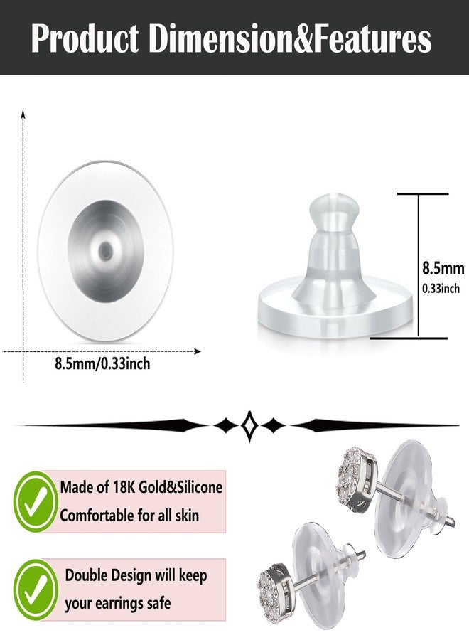 Formulen Earring Backs Rubber,100 PCS Soft Clear Earring Backs for Studs,Hypoallergenic Silicone Earrings Backs Replacement Safety Back Stoppers - Image 4