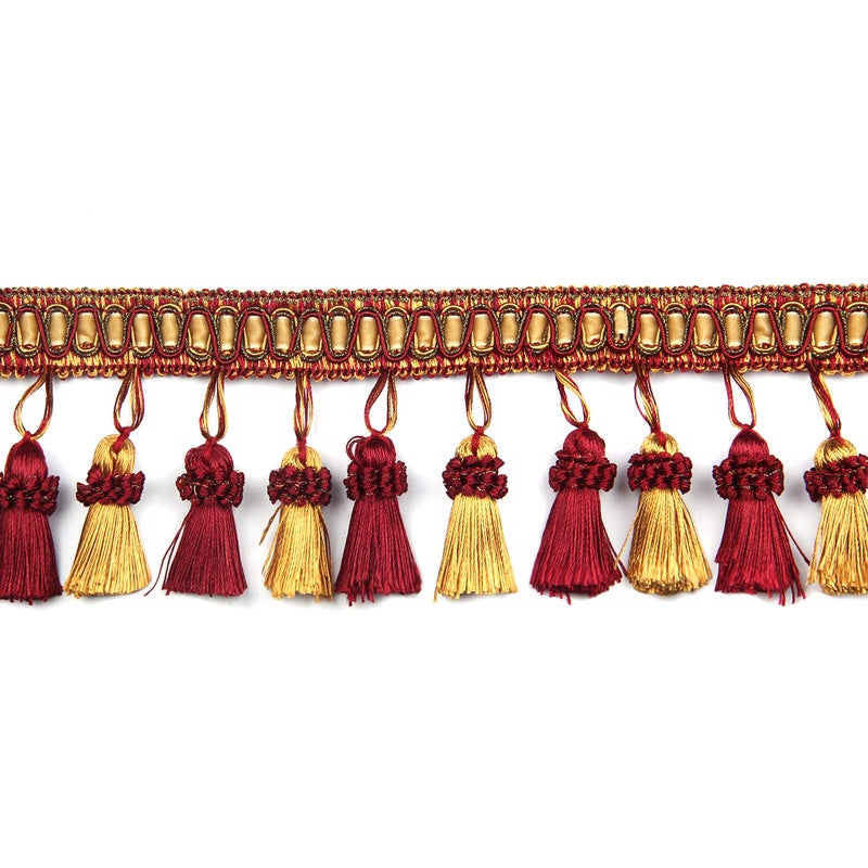 fenghuangwu Fenghuangwu 65 Yard Handmade Tassel Fringe Trim 8Cm315Inch Diameter Hand Knitting Tassel Fringing Trimmings for DIY DecorCurtain Tablecloth Home DecorationRed 
