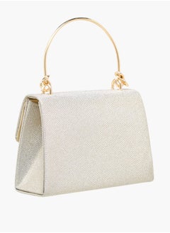 Flora Bella By Shoexpress Women's Textured Satchel Bag with Handle and Chain Strap  - Image 4