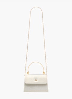 Flora Bella By Shoexpress Women's Textured Satchel Bag with Handle and Chain Strap  - Image 2