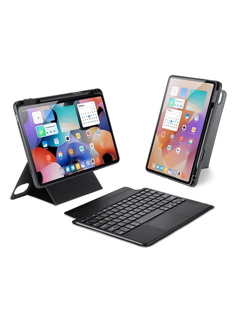 عام لـ Xiaomi Pad 6 / Pad 6 Pro غطاء للكمبيوتر اللوحي مع لوحة مفاتيح بلوتوث قابلة للفصل من الجلد الصناعي المغناطيسي 3 في 1، متوافق مع Xiaomi Pad 5 / Pad 5 Pro. - Image 1
