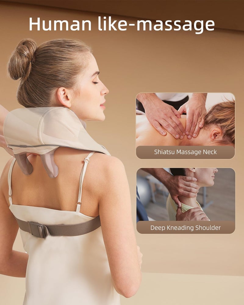 PERLEVI Shiatsu Neck and Shoulder Massager-Beige - Image 2