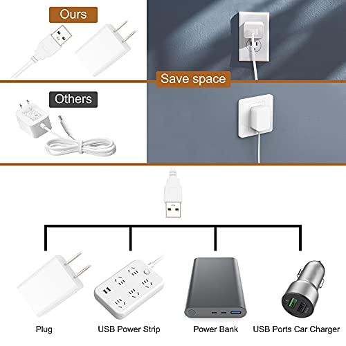 JUSJUBR Plug-in Under Cabinet Lighting, 2pcs 12 Inch Dimmable Closet Light, Cold White 6000K Linkable USB LED Light Bar, Memory Function, Under Counter Lights for Kitchen, Desk, Workspace - Image 4