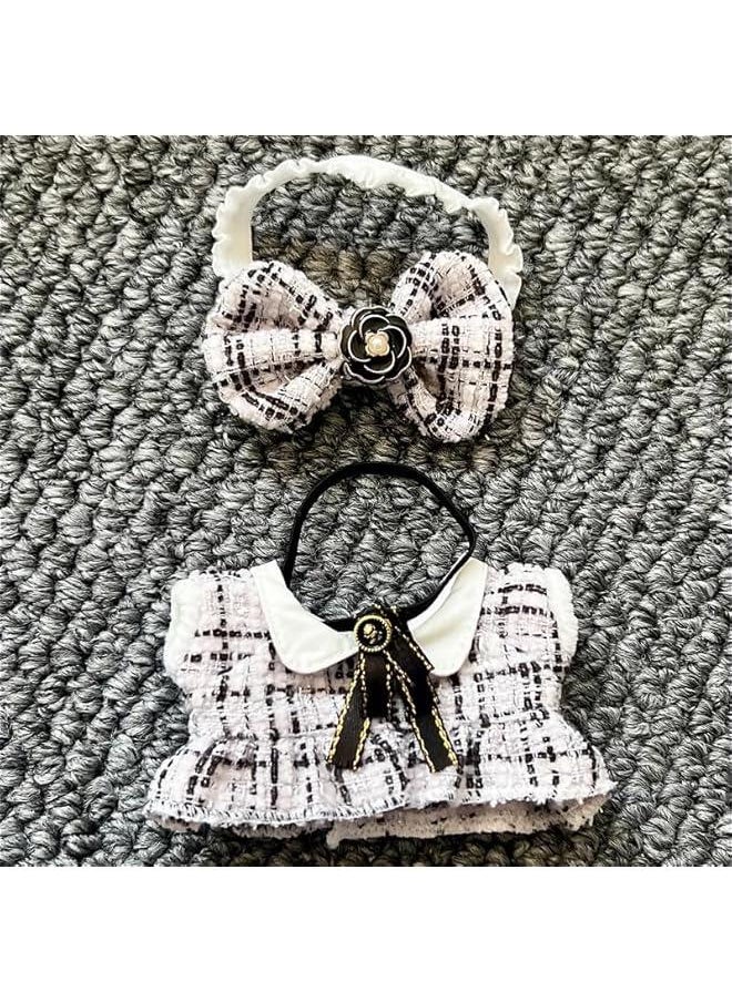 Arabest 17cm Doll Clothes for labubu Dolls, Min Clothing Outfit Sets for 6.7inch Standing Sitting Dolls, Luxury Black Bow(No Doll) (Light Purple Skirt)  - Image 2