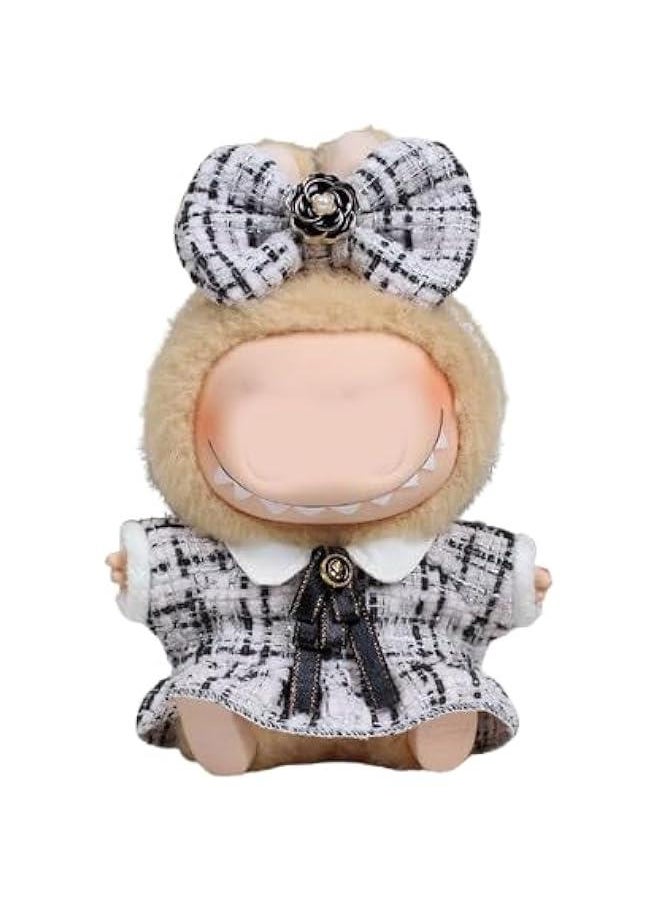 Arabest 17cm Doll Clothes for labubu Dolls, Min Clothing Outfit Sets for 6.7inch Standing Sitting Dolls, Luxury Black Bow(No Doll) (Light Purple Skirt)  - Image 1